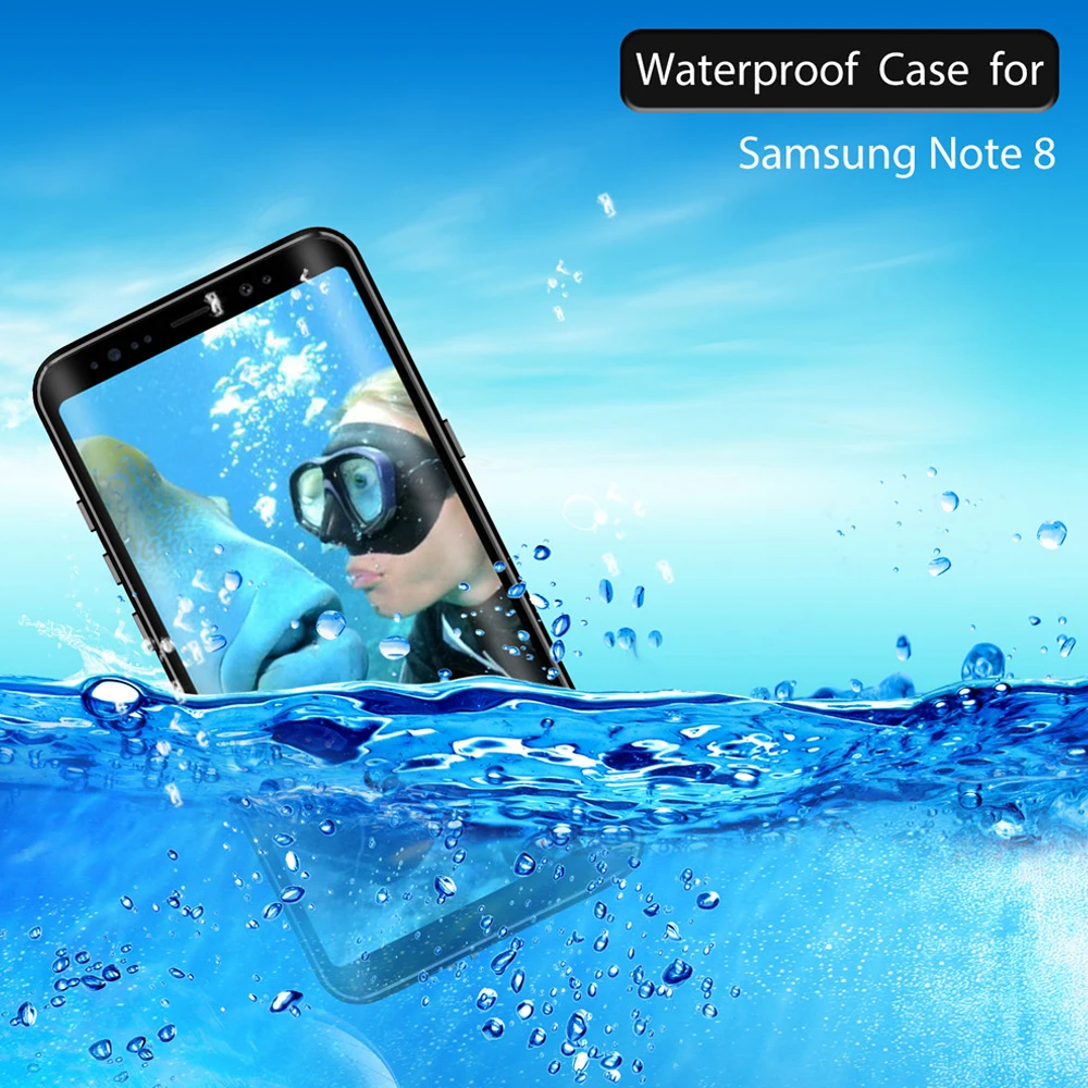 Diving Sealed Cover For Samsung Galaxy Note 8 Note 9 S8 S9 Plus Case Waterproof PC Armor For Samsung Note 8 Clear Case (1)