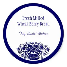 3,8 см Пользовательские синие белые винтажные наклейки для выпечки цветов