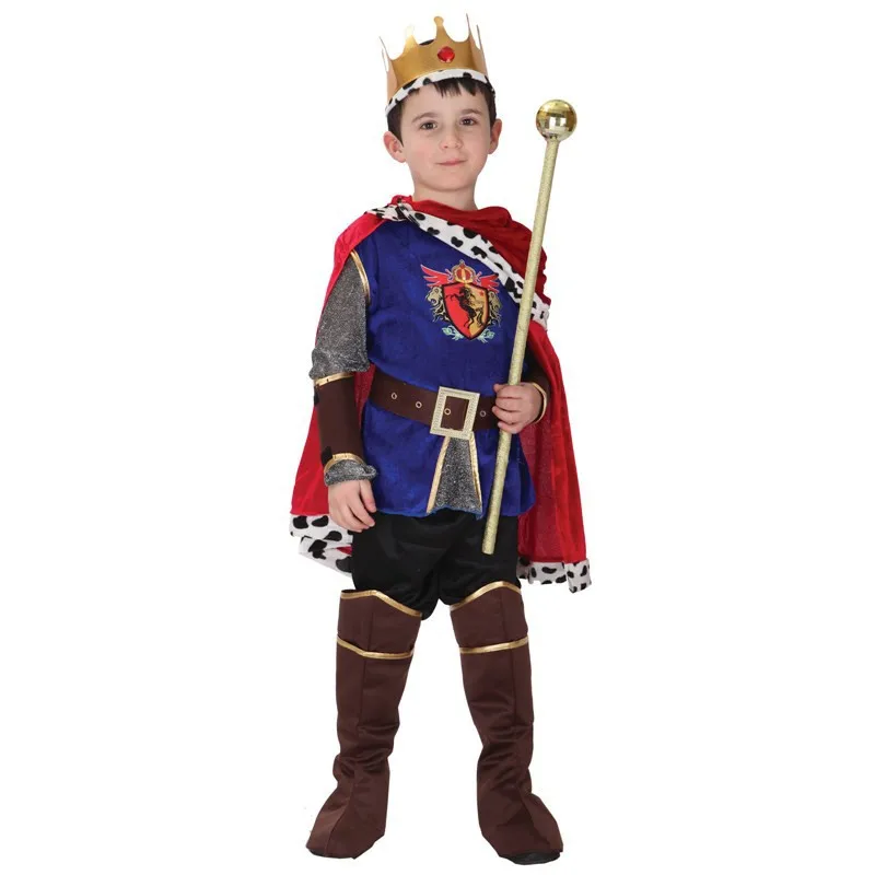 Карнавальный костюм для мальчиков для косплея на Хеллоуин, костюм принца и короля, вечерние платья для всей семьи, фантазия, европейская королевская одежда(без скипетра
