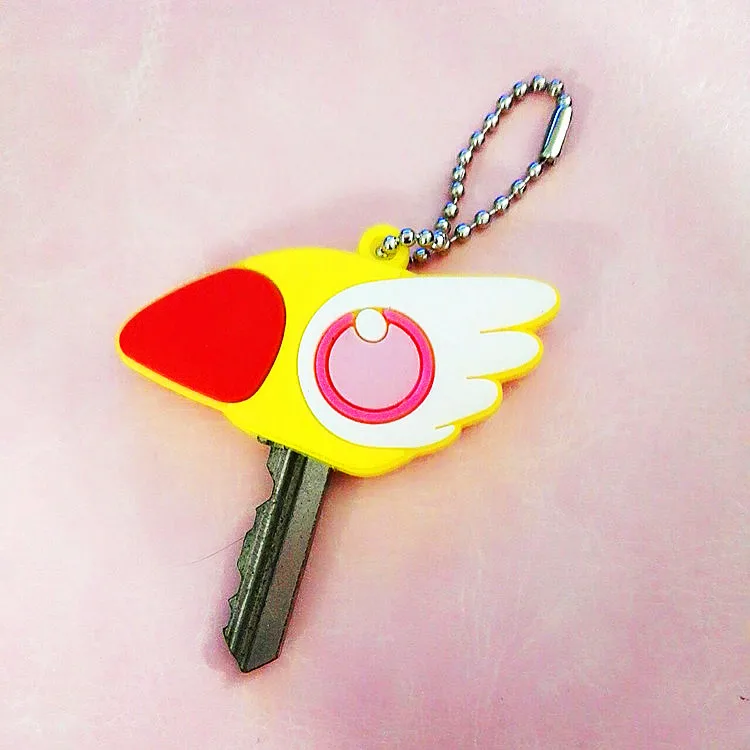 LELAKAYA-Japanese-Anime-Kinomoto-Sakura-Card-Captor-Sakura-Action-Figure-printed-sakura-Magic-Pendant-KeyChain-Necklace (5)