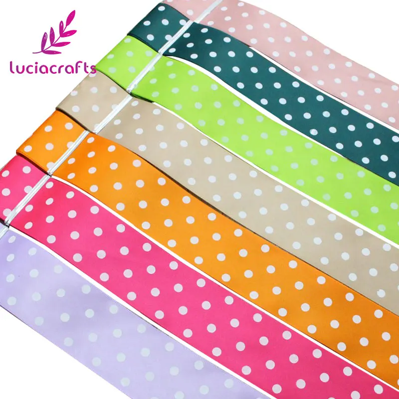 

Lucia crafts 1'' 25mm Dot Pattern Printed Christmas Satin Ribbon DIY Sewing & Hair Bow Decoration Crafts 5yards/lot T0205