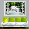 3D Window View Green Wall Decal Sticker Home Decor Living Room Nature Landscape Waterfall Mural Wallpaper Wall Art ► Photo 3/6