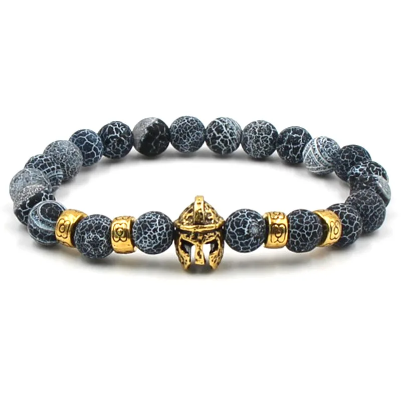 Браслеты из натурального камня с золотой головкой, вулканический камень, черные мужские браслеты с бусинами, ювелирные изделия, модные женские браслеты