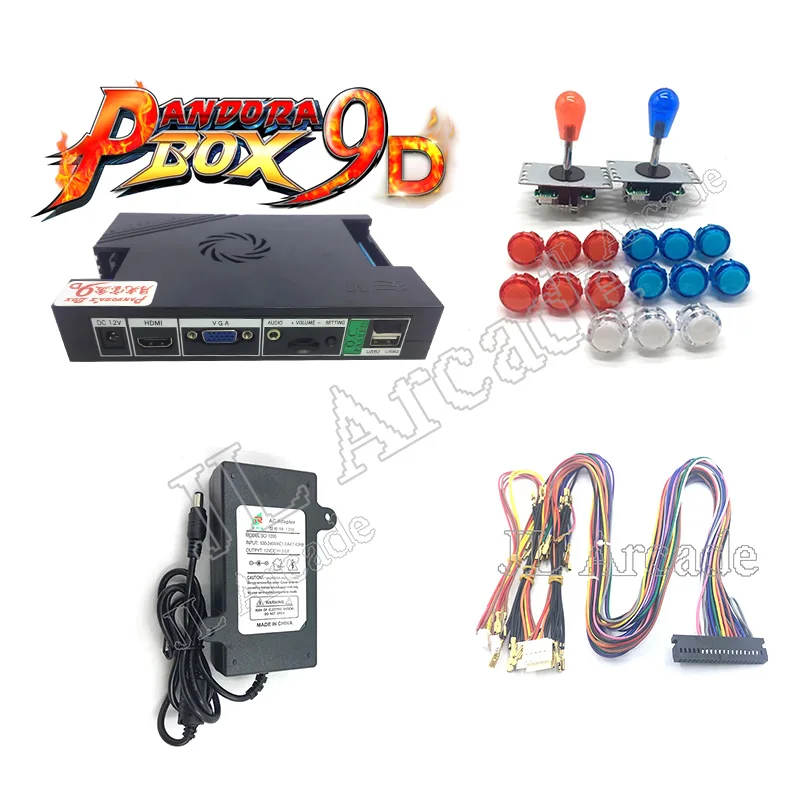 

2Player DIY Arcade Console Kit Pandora box 9D 2222 in 1 game board 5Pin joystick No LED Copy SANWA Clear Push Button for Machine