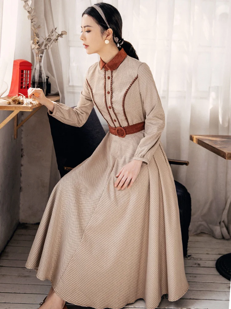 Spring new Korean version ebroidery Peter pan Collar dress female Literary retro style good quality long dress wq702 dropship Spring new Korean version ebroidery Peter pan Collar dress female Literary retro style good quality long dress wq702 dropship