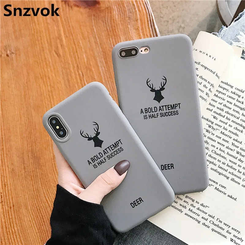 Snzvok Лось чехол для телефона iPhone 6 6S 7 8 плюс мягкая TPU олень матовая задняя крышка X XS