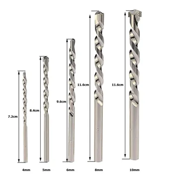 

5pcs/set Round Shank Drill Bit Alloy Carbide Wall Drill Bits Wall Cement Construction Drill Bit Tool Set For Cement Concrete