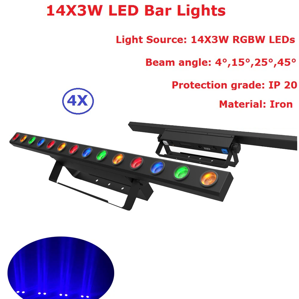 4Pack Professional LED Strobe Effect Lights Good Quality 14X3W RGBW