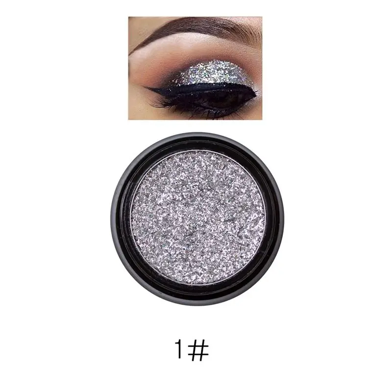 Manooby Sequins Eyeshadow 6Colors Single Palette Illuminator Makeup Metal Eye Shadow Pigment Cosmetics - Цвет: 1