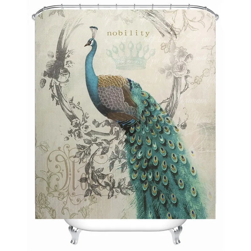 Shower Curtain Peacock Pattern Waterproof Polyester Bath Curtain Bathroom Accessories 180x180cm Curtains Home Decoration Shower Curtain Peacock Shower Curtainshower Curtain Pattern Aliexpress