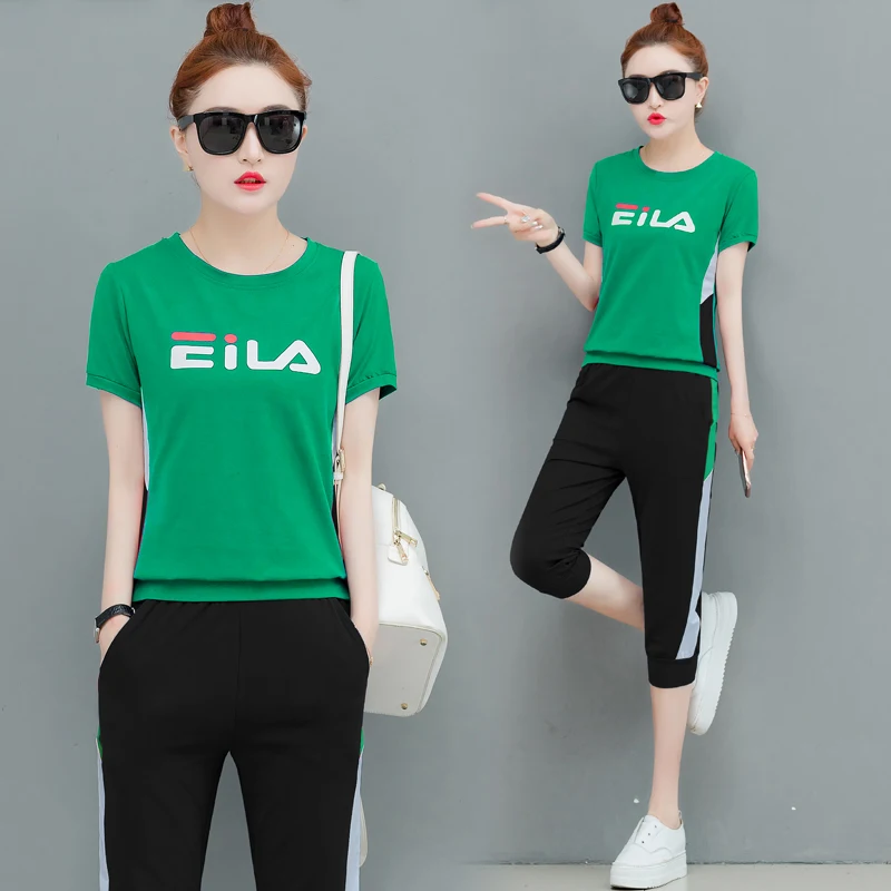 

YICIYA Green Tracksuits for Women Outfits Two Piece Set Pants Suits and Top Plus Size Sportswear Co-ord Set 2019 Summer Clothing