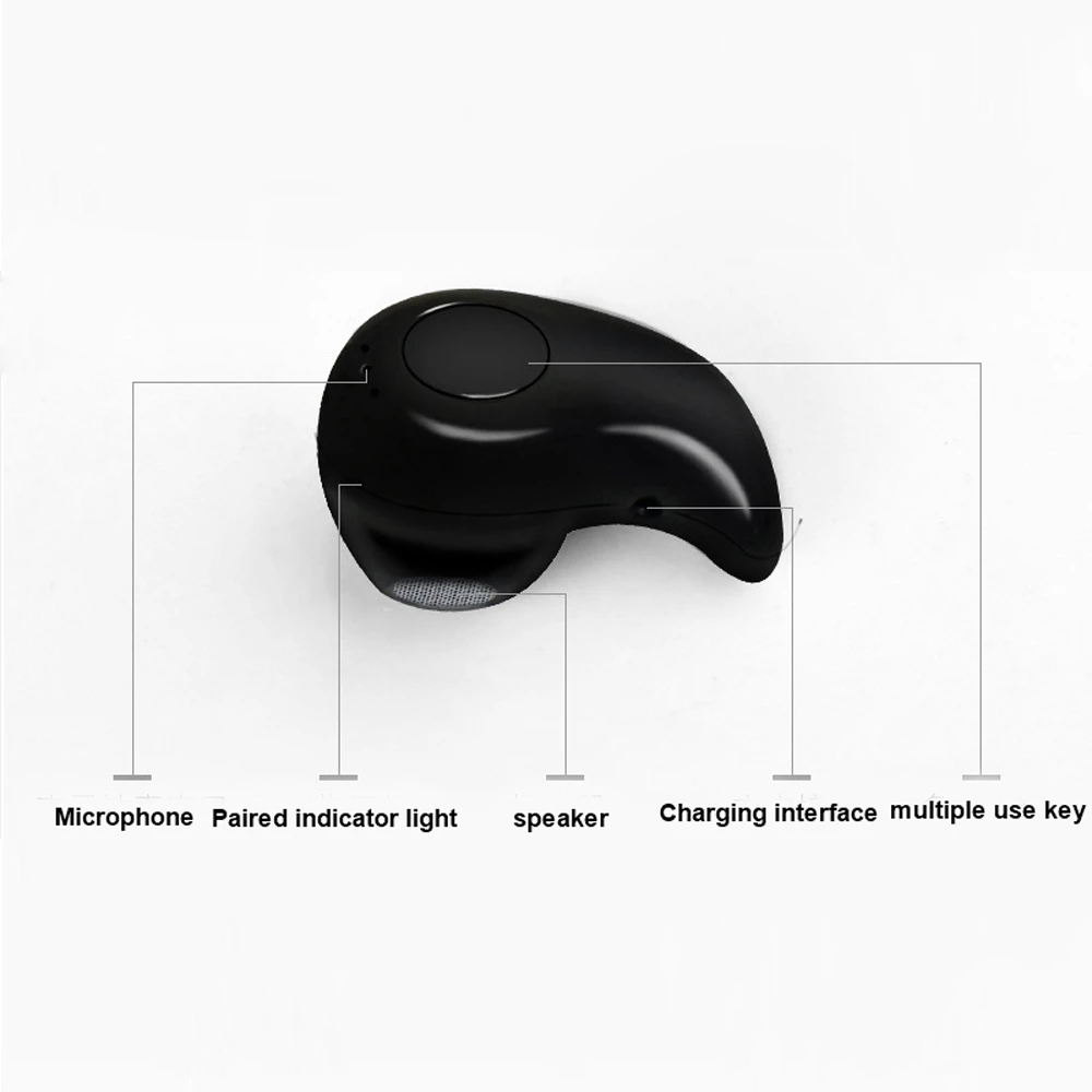Mini S530 Wireless Bluetooth Earphone Stereo Headset with MIC Bluetooth Headphone black 2