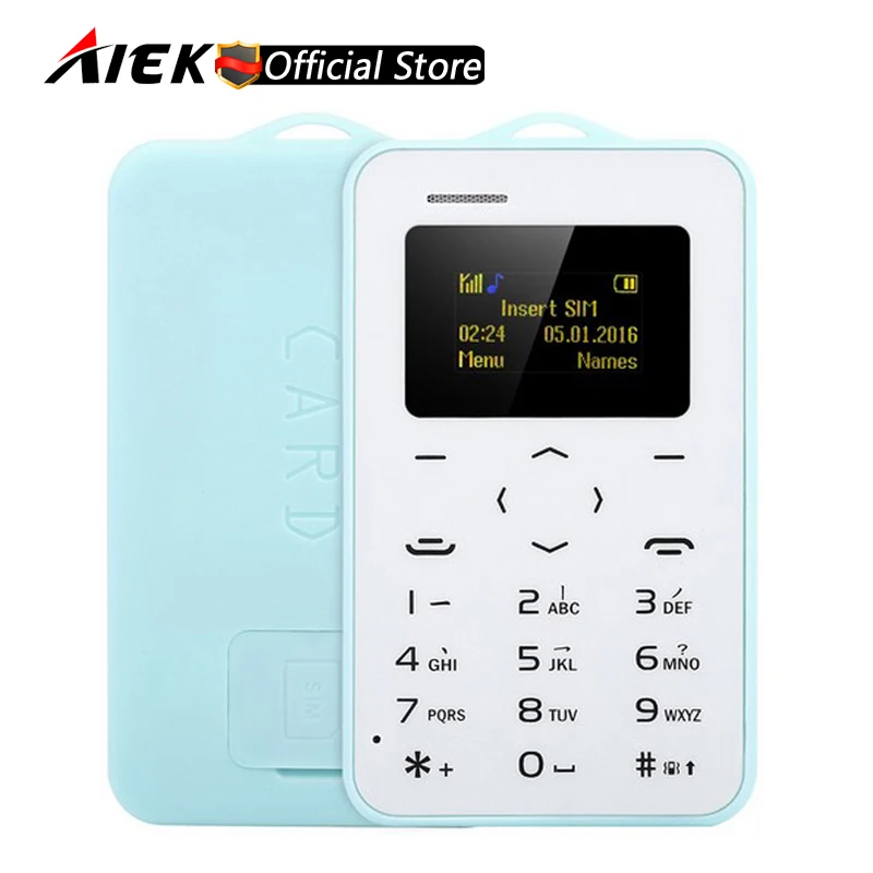 New Arrival Ultra Thin AIEK/AEKU C6 1.0" Card Phone