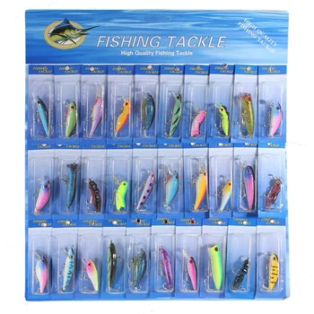 

SEWS 30 Pcs Metal Fishing Lure Minnow Pike Salmon Baits Bass Trout Fish Hooks