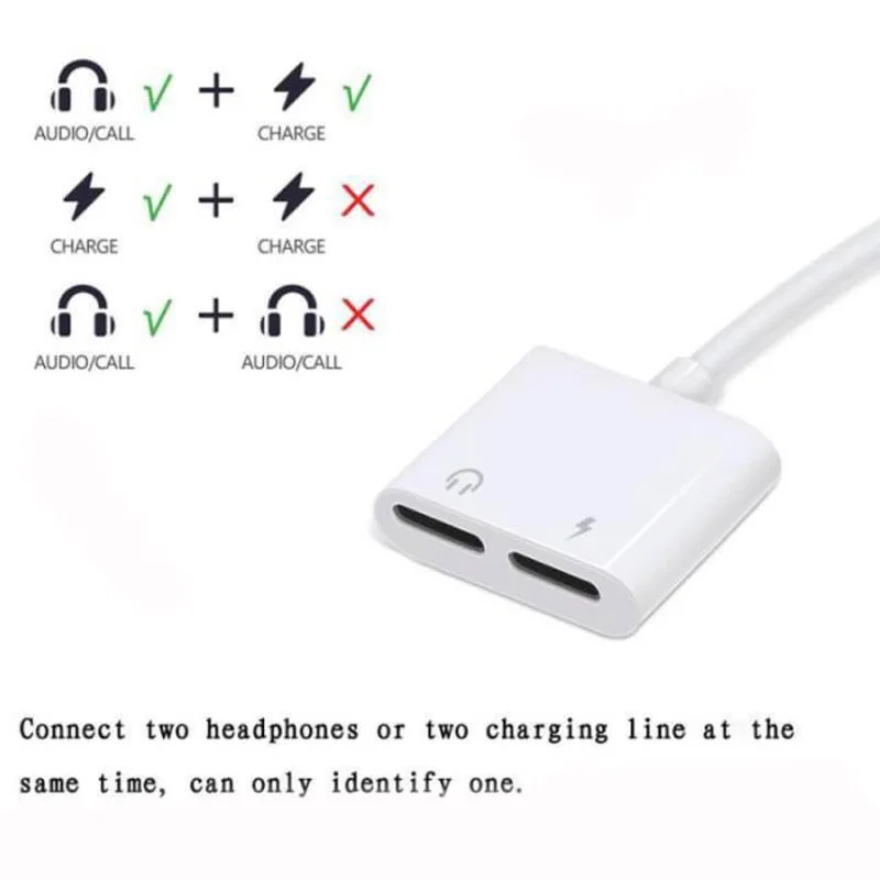Double For Lightning Jack Charging Audio Adapter for iPhone 7 8 X Support for IOS 11 Music Call Headphone Adapter Converter Double For Lightning Jack Charging Audio Adapter for iPhone 7 8 X Support for IOS 11 Music Call Headphone Adapter Converter