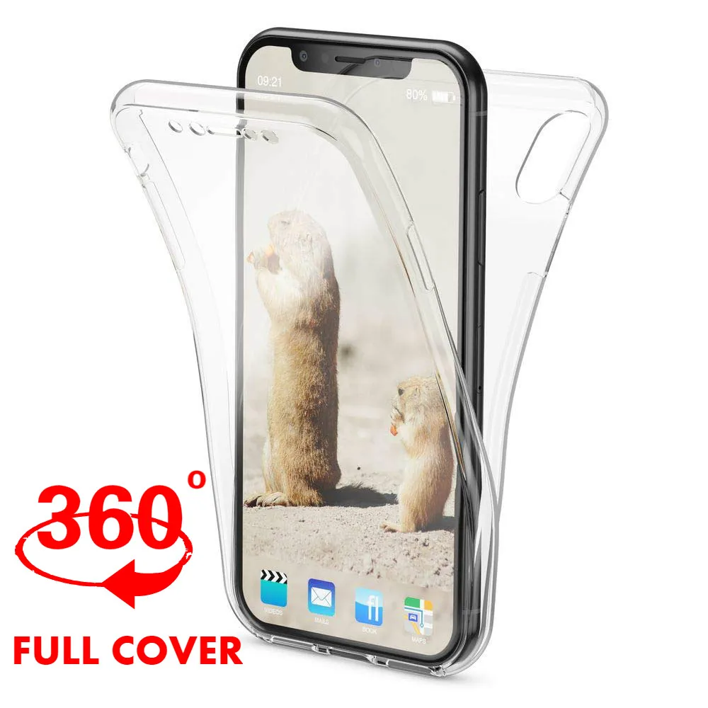 

360 Full Body Cover Case For iPhone XS Max XR X Soft Silicone Transparent Phone Case For iPhone 6 6S 7 8 Plus 5 5S SE Ultra Thin