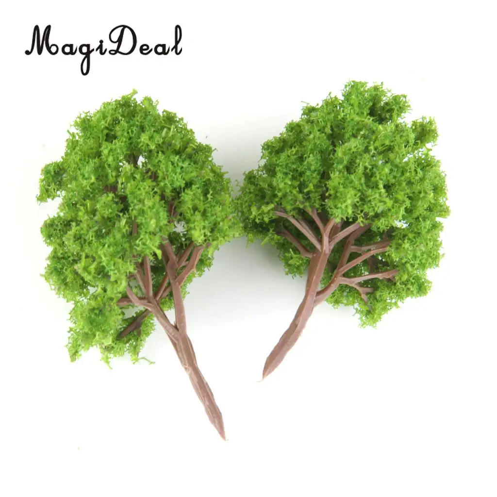 MagiDeal 20Pcs/Pack 1/150 Scale Plastic Model Trees N Scale Train Track Park Layout Wargame Village Scenery Diorama Decor 7.5cm