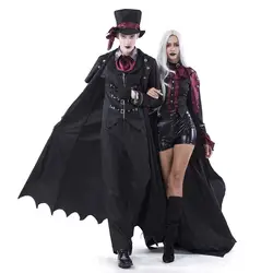 Взрослый граф Дракула Костюм Дамы джентльмены Делюкс готический вампир костюм Хэллоуин кровь Сосание Вампир нарядное платье