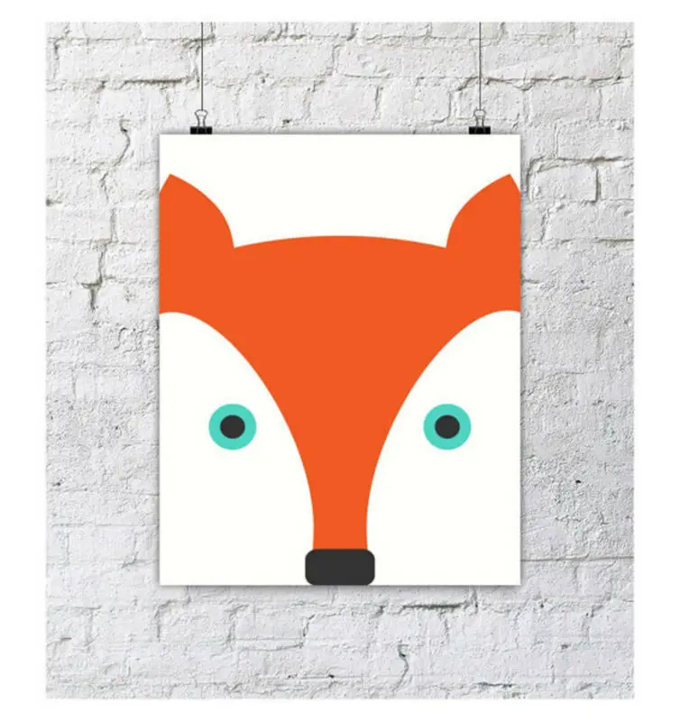 Fox nursery wall art- Instant download- Printable art- kids room decor- 8x10 in digital pdf file- (A-254)