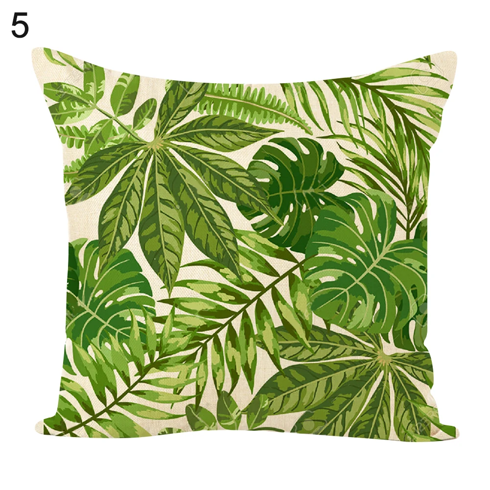 40# тропические растения и листья квадратная Подушка Чехол монстера чехлы на диван-кровать для дома домашний декор бежевый льняная Подушка Чехол - Цвет: 5