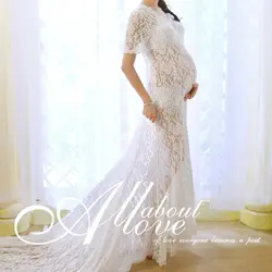Модные платье на завязках для беременных Подставки для фотографий белый для беременных фотографии платья для беременных платье женщина Q6