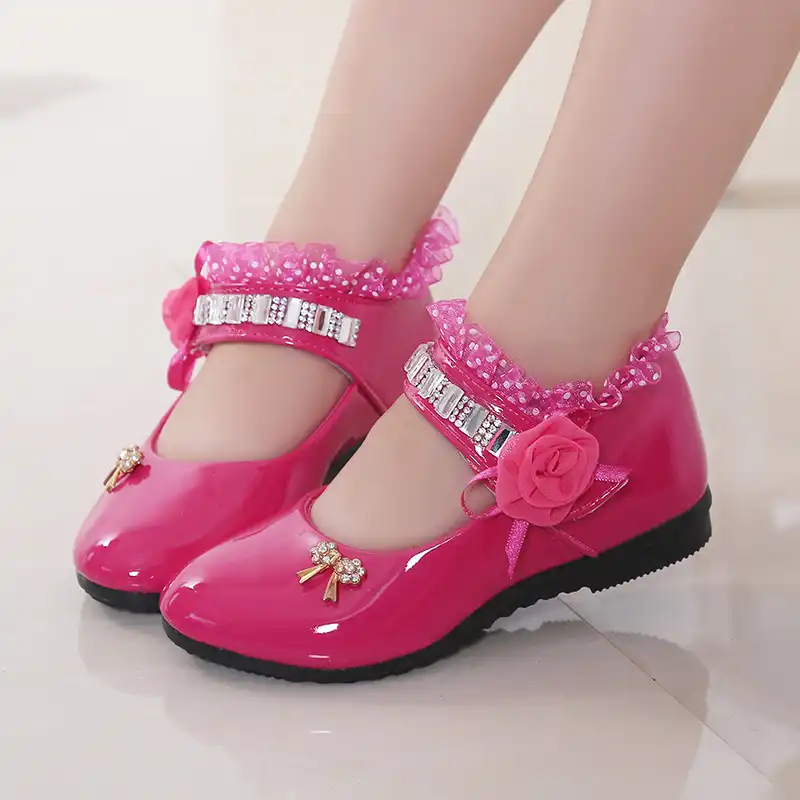 ❤️ Mealeaf ❤️ Children/ Kids Baby Girls Flower Perform Dance Princess Single Casual Shoes(White,30)