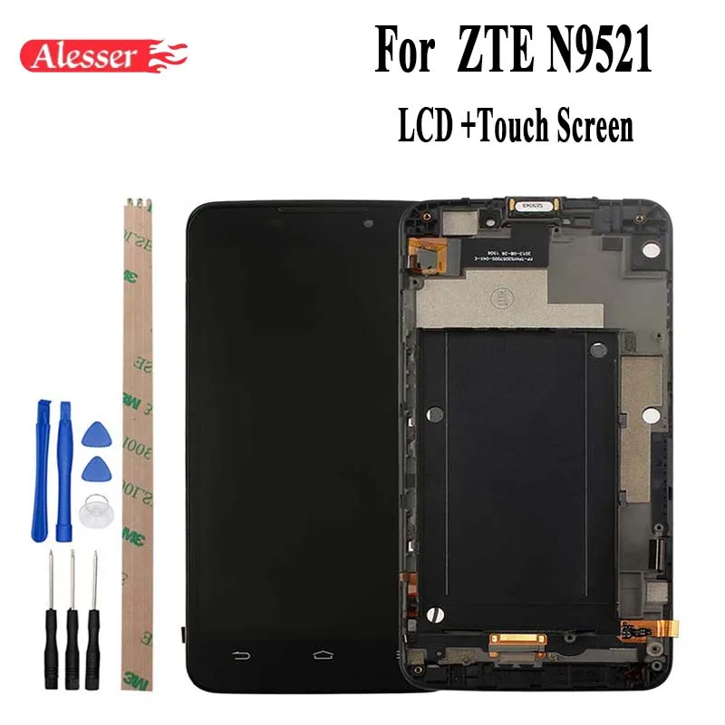 

Alesser For ZTE N9521 LCD Display and Touch Screen Assembly Replacement Mobile Accessory+Tools+Tapes For ZTE N9521 With Frame
