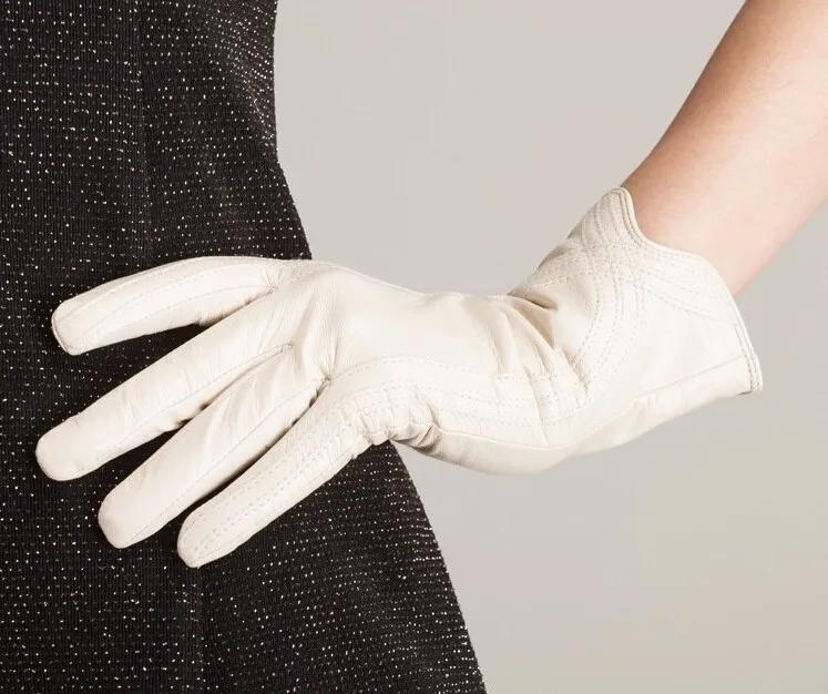 KURSHEUEL Высокое качество модные женские кожа ягненка зимние теплые перчатки Бесплатная доставка