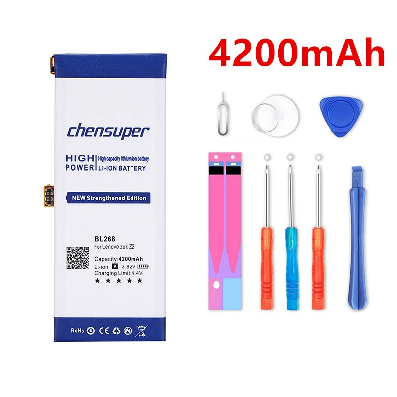 

chensuper 4200mAh BL268 Battery For Lenovo zuk Z2 Z2131 Battery Cell phone Batteries