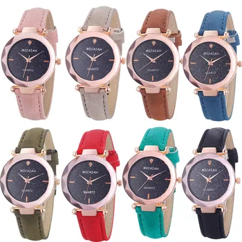 

Women watches Luxury Fashion MICAIAH Women's Crystal Leather Casual Quartz Analog Wrist Laides Watch for Gifts