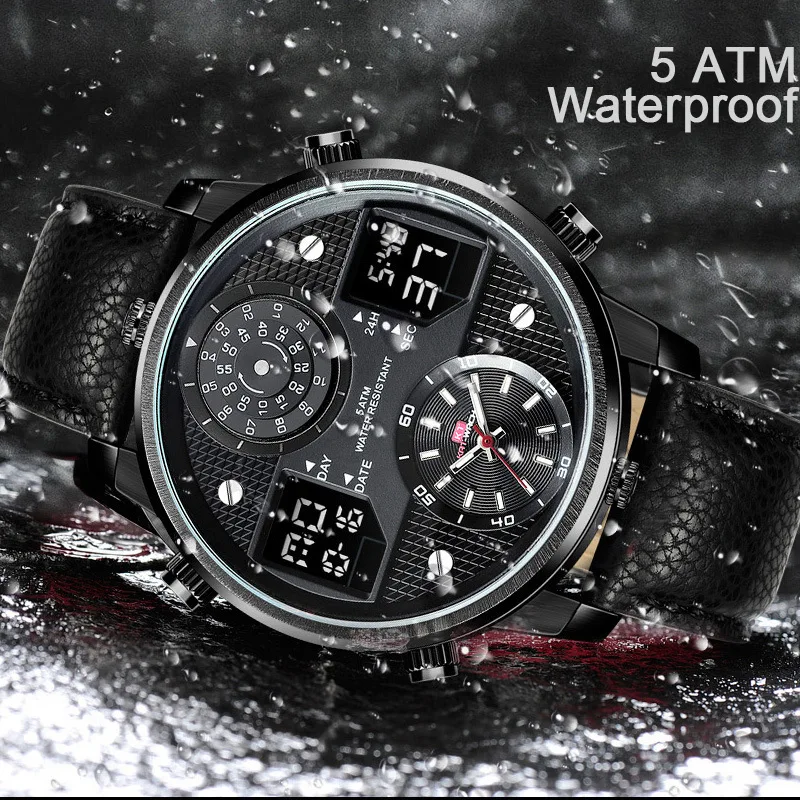 KAT-WACH Men's Business Watches Sport Chronograph Analog Digital Watch Men Date Luminous Waterproof Fashion Wristwatches