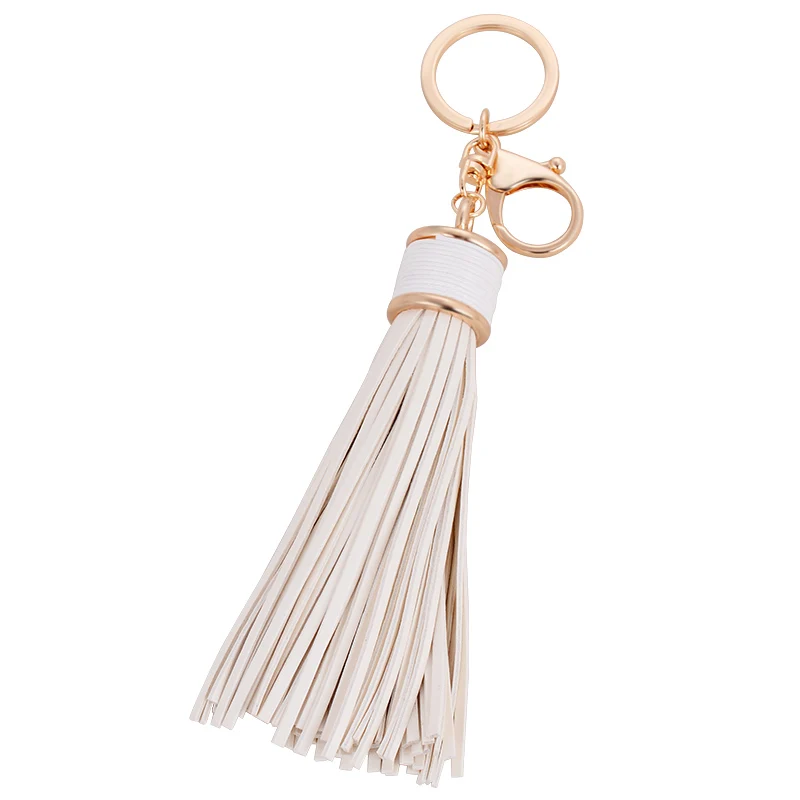 EASYA 6 Colors PU Leather Tassel Keychain Key Holders Hot Sale Fashion Purse Bag Charms Key Chain Car Key Rings