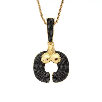 

New Design HIPHOP Micro Paved CZ Stone Gorilla Necklace Black Zircon Character Animal Kong Iced Out Pendant Jewellery