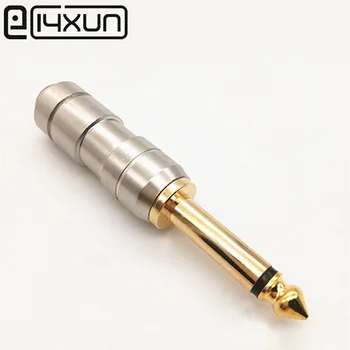 

EClyxun 1pcs New gold-plated 6.5mm sophomore core connector 6.35 amplifier straight plug 6.35 mono microphone interface 6.6mm