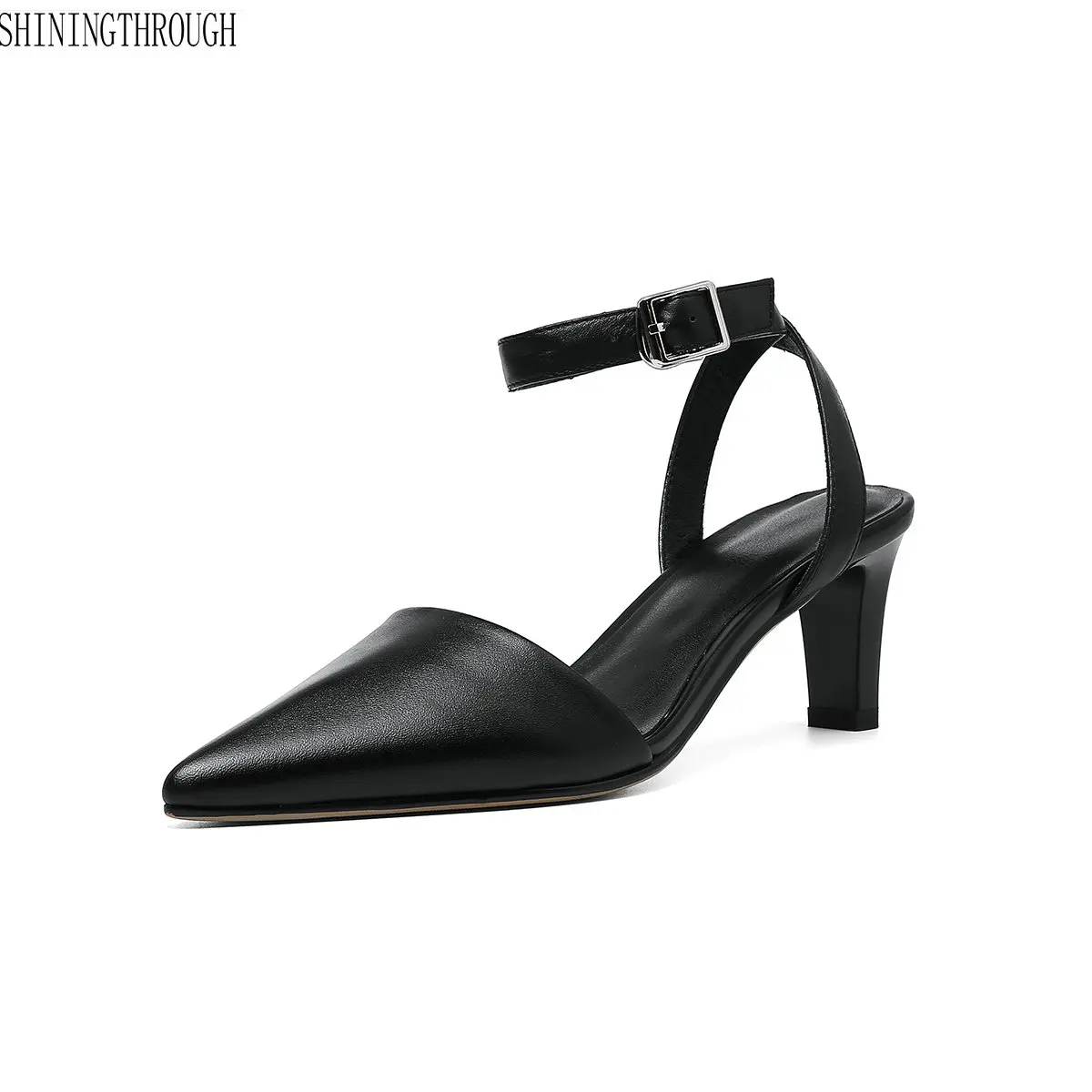

2019 new poined toe women sandals 6cm high heel sexy nightclub stiletto genuine leather sandals female