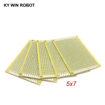 

5pcs 5x7cm 50x70 mm Yellow Double Side Prototype PCB Universal Printed Circuit Board Protoboard For Arduino
