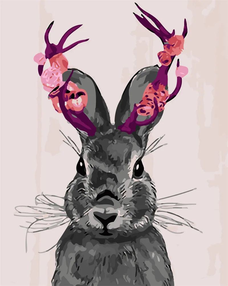 

HQ cartoon Pictures Diy Digital Painting By Numbers Hand Painted Canvas Oil Paintings Rabbit Pattern Unique Gift 40x50 no Frame