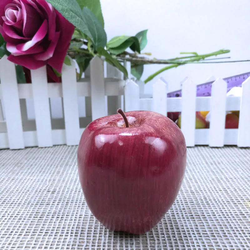  6pcs Red Delicious Mini Artificial Fruits Decorative Artificial Apples Teaching Kids Fruit Vegetabl - 4000463419387