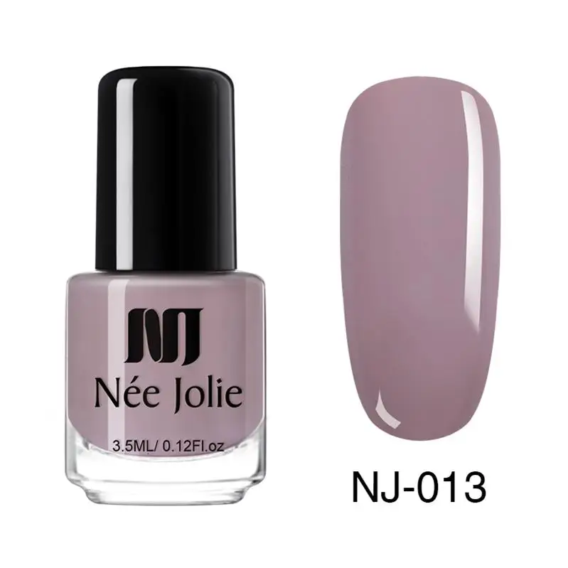 NEE JOLIE 3.5ml Candy Nude Color Nail Polish Fast Dry Semi-transparent Jelly Effect Environmental Nail Varnish - Цвет: Glimmer NJ-013