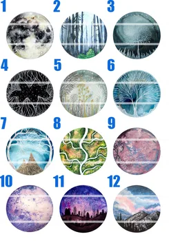 

Handmade 10mm~40mm Colorful picture Round Glass Cabochons for Necklace Decoration and Phone Chain Accessaries 60/pcs