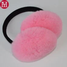Новые зимние женские теплые мягкие Настоящий мех кролика наушники для девочек мех кролика Рекс плюшевые наушники натуральный мех наушники