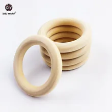 Давайте сделаем прорезиненный деревянный кольца 50 шт. 70*10 мм больше размер DIY аксессуары Rund натуральные деревянные кольца могут жевать BPA Бесплатный Детский Прорезыватель