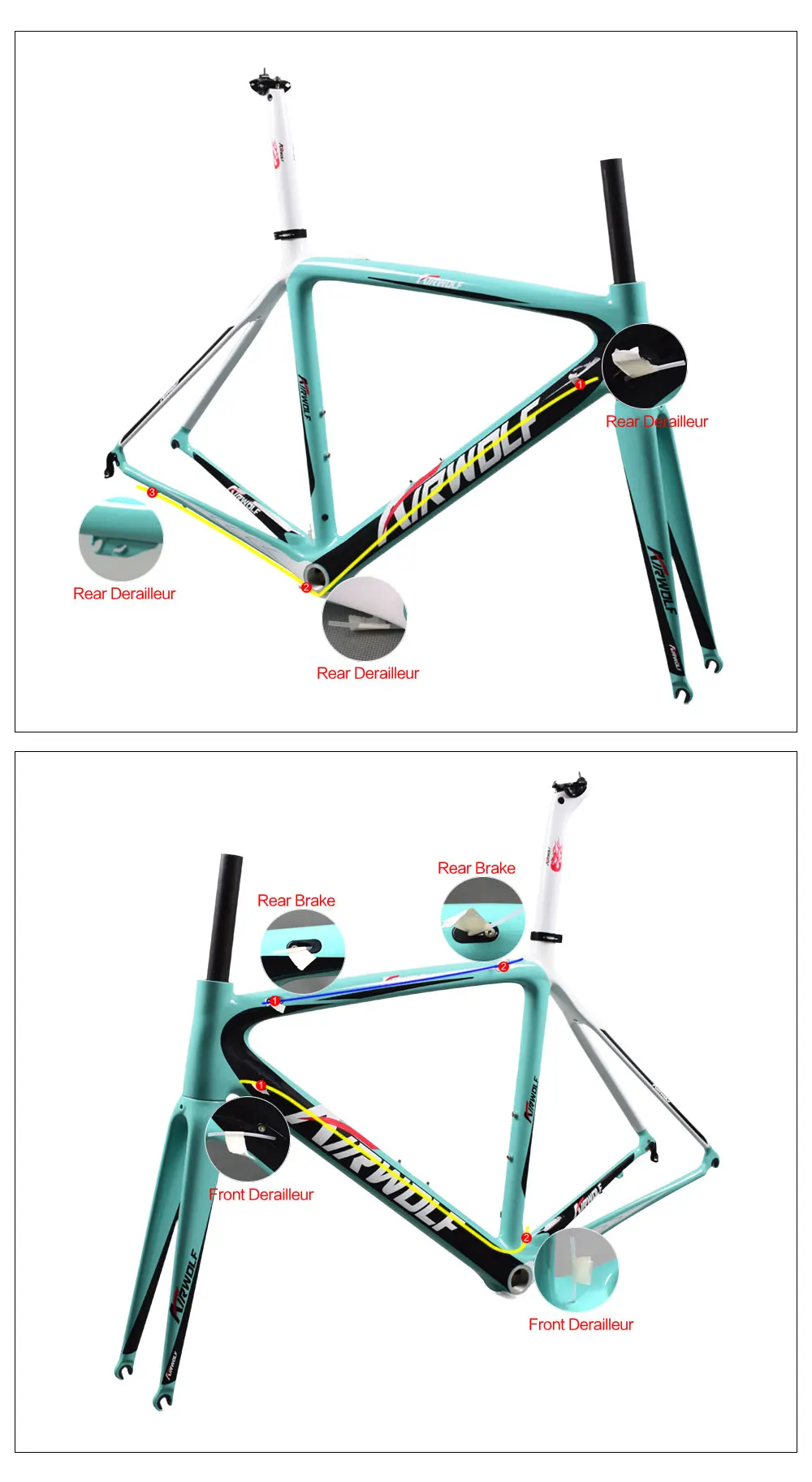 Excellent 2018 carbon bike frame UD black carbon road frame BSA cheap carbon frame road bike V brake road carbon bike frame 20