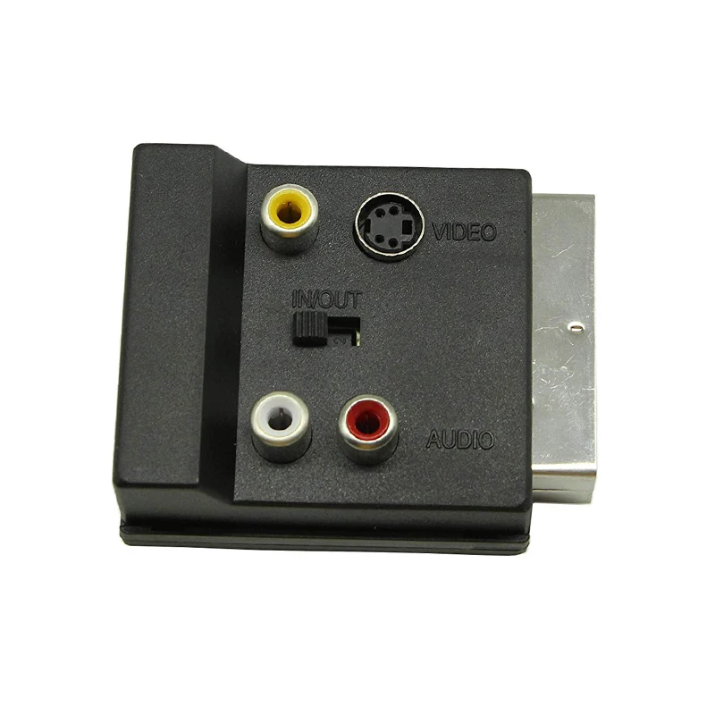 RGB Scart 21 Pin штекер гнездо + 3 RCA AV S видео адаптер конвертер с переключателем