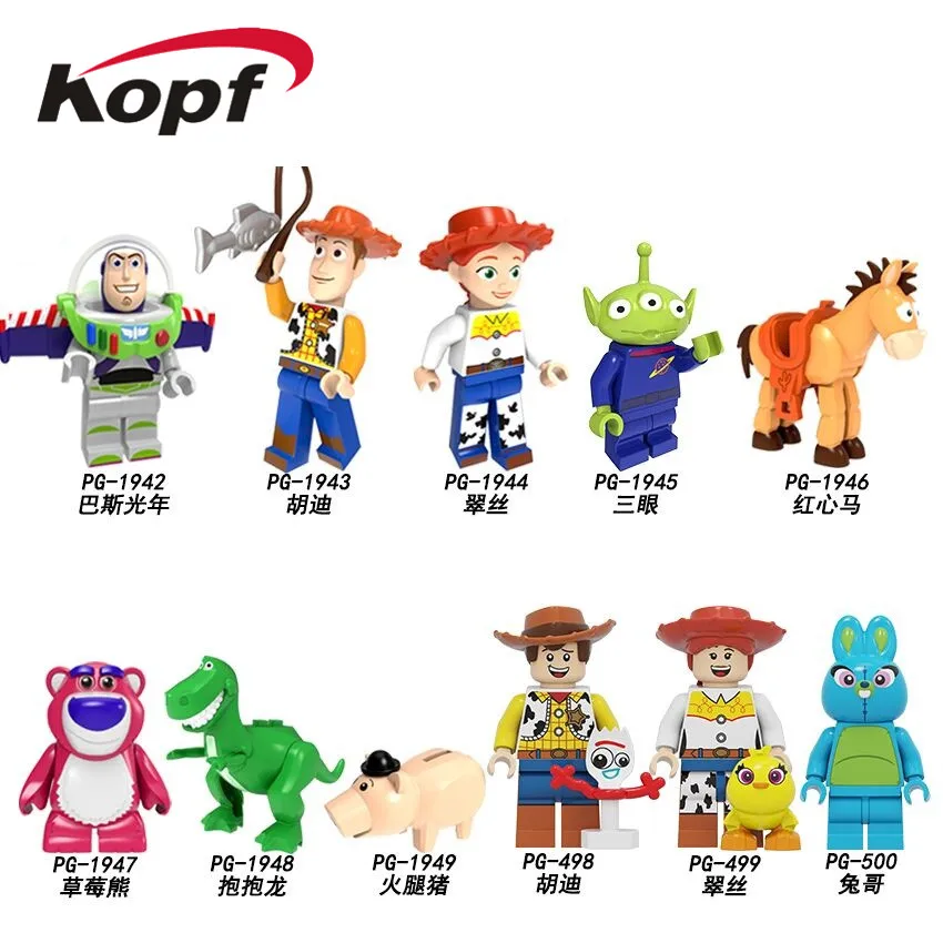 

Toy Story 4 Building Blocks Cartoon Movie Series Cartoon Woody Jessie Buzz Lightyear Bricks Figures Learning Gift Toys For Kids