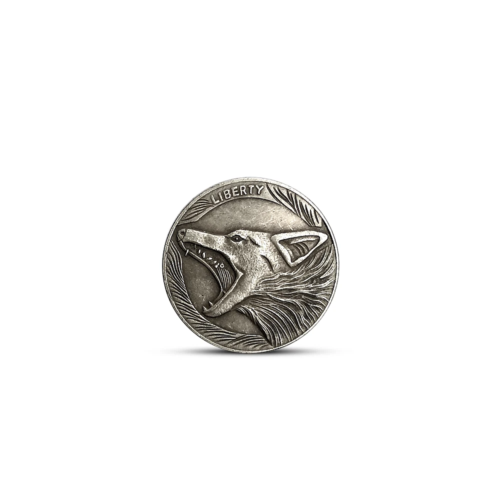 

Skull Coin Wolf Head Hobo Coins Collection Crafts Nickel Copper Liberty