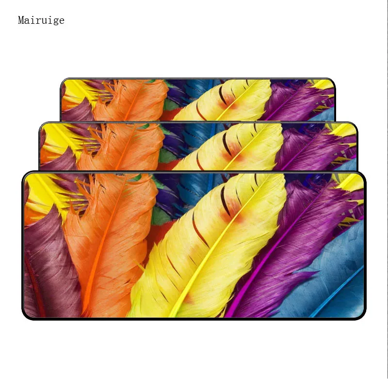 

Mairuige Colour Feather Speed XL Large Gaming 300*700/800*300 /900*400 Lock Edge Mousepad Mat Keyboard Mat Table mat mouse pads