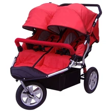 Babyboom off-road twins baby stroller shock pneumatic wheels double baby stroller twins 3 wheels baby pram EU standard export