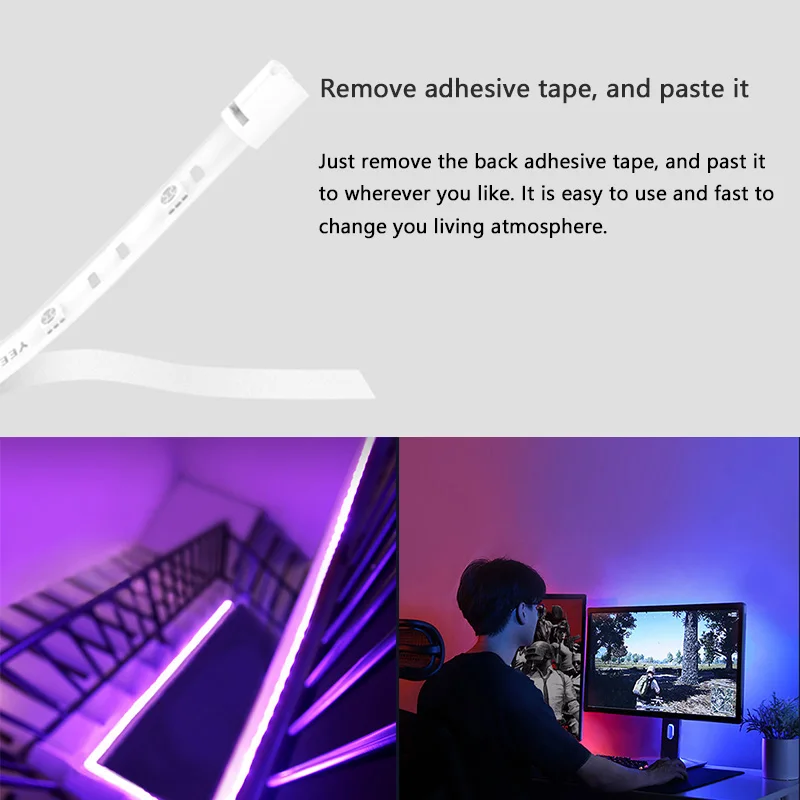  Xiaomi Yeelight Smart Light Strip PLUS 1m Extendable LED RGB Color Strip Lights Work Alexa Google A - 33022536122
