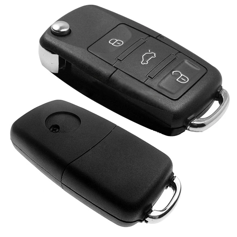 

3-Button Car Key Shell PVC Black Key Fob Shell Buttons Flip Remote Car Key Case Cover Practical Gifts 37*22mm